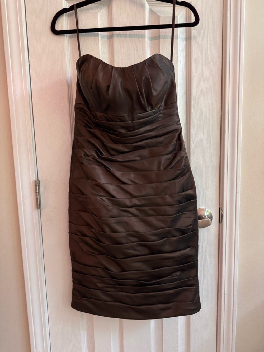 JOVANI Brown Ruched Strapless Cocktail Dress Size 4